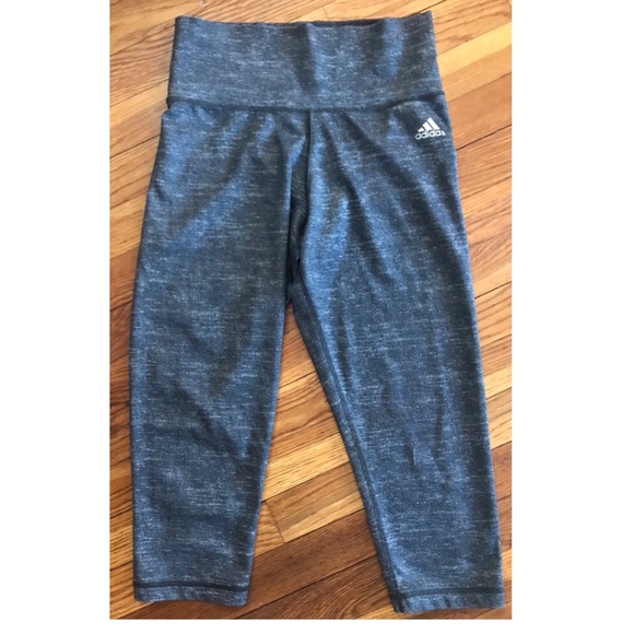 adidas Pants - Heathered gray high Waist Adidas Capri pants